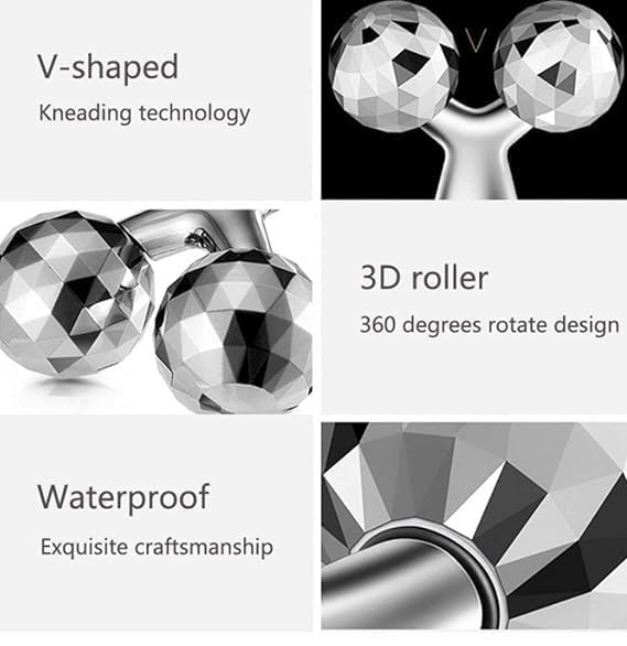 Dhyanexa 3D Roller Massager for Skin Manually Operated Body Massager Lifting and Wrinkle Removal facial Roller for Women, Glowing Skin double chin, 3d massager roller for body pain and Legs, Pro Series Bikini 3