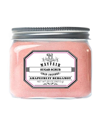 Mayfair Soap Foundry | Sugar Scrub in Grapefruit Bergamot 20 oz | Exfoliate & Soften Dry Skin with Natural Pumice & Sugar