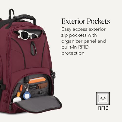 Image of SwissGear Sion Softside Expandable, Merlot, 2-Piece Set (Carry-On /Backpack), Sion Softside Expandable Spinner Luggage Durable Lightweight Travel Suitcase