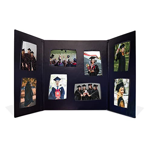 Senior Multi Picture Frame For 4X6 In High School, College Or University Graduation Photographs. 8 Frame. Folding Booklet With Magnetic Closure For 8 4X6 Inch Photographs #TOP14