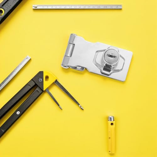 Image of DOITOOL Keyed Hasp Lock Stainless Steel Security Lock for Cabinets and Doors Quick Installation Concealed Screws Material for Office and Home Use