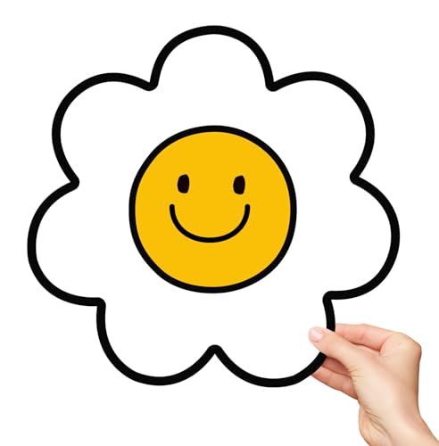 Consejos para Comprar Lacost . 48 Calcomanías de cara de margarita de 28 cm para equipaje, equipaje, diseño de interiores, coche, ventana, portátil, decoración de pared