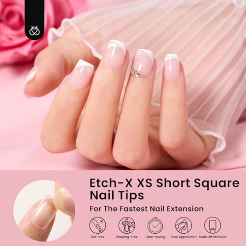 Image of Beetles Gel Nail Tips 288Pcs Extra Short Square Etch-X Fake Nails