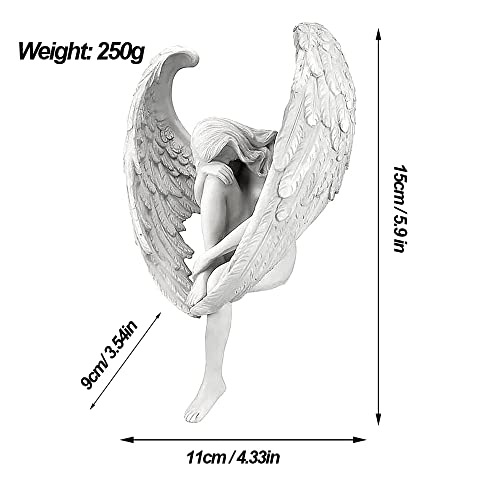 Estatua Ángel de Resina Blanca para Decoración de Hogar miniatura 2