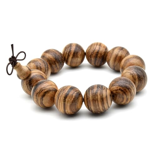 Image of Zen Dear Unisex Natural Oud Agarwood Vietnam Buddhist Prayer Beads Japa Mala Necklace Bracelet Beads (20mm 12beads)