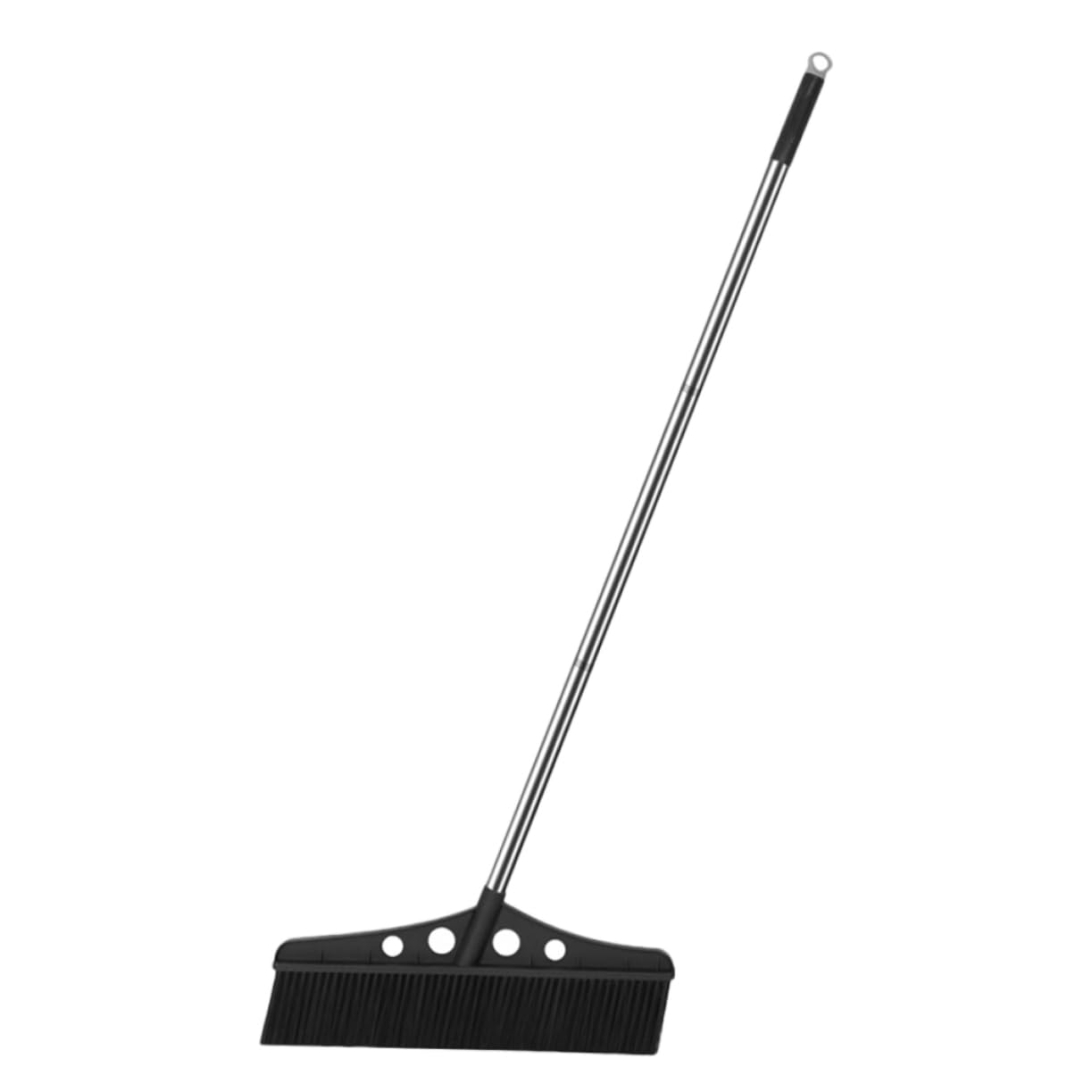 SOIMISS Escoba Negra Ancha Desmontable para Jardín y Exteriores con Mango Largo Ergonómico y Cerdas de Nylon Resistentes para Barrer Piscinas y Suelos Rugosos