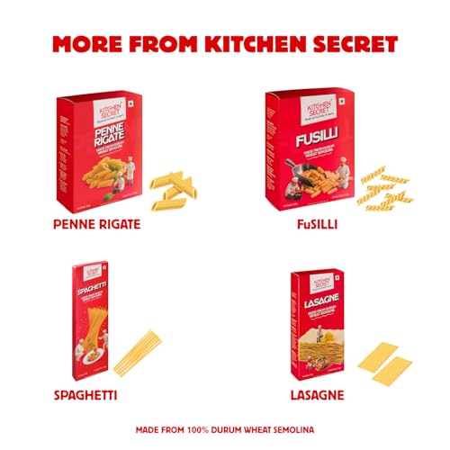 Image of Kitchen Secret Penne Pasta 500gm- 100% Durum Wheat Semolina, Fresh Pasta with High in Protein & Fiber, 100% Eggless, No Maida & No Preservatives, Easy To Cook Tasty Italian Dish Anytime (Pack of 2)