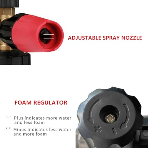 Image of Sooprinse Foam Cannon Kit with Pressure Washer Short Gun, 1 L Snow Foam Lance with 1 /4 Inch Quick Connector, Foam Blaster with Pressure Washer Gun,4000 PSI, Black