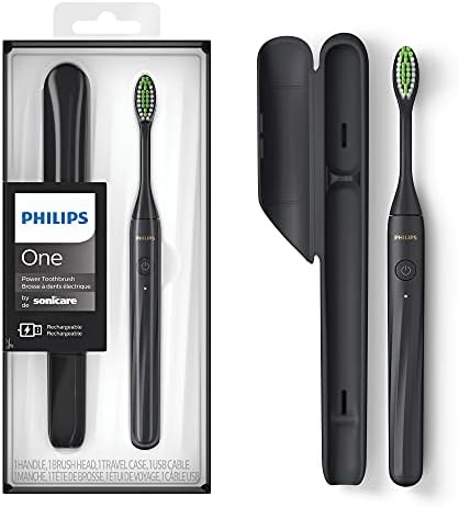 Philips One by Sonicare Rechargeable Toothbrush, Shadow Black, HY1200/06