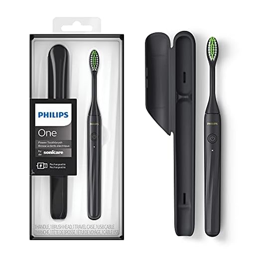 Philips One by Sonicare Rechargeable Toothbrush, Shadow Black, HY1200/06