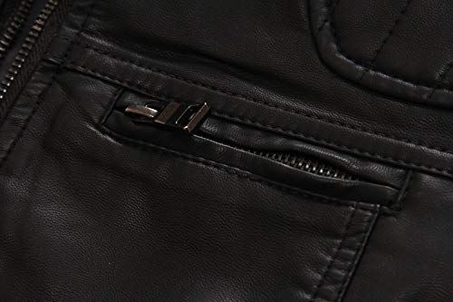 LJYH Boys' Faux Soft Leather Jackets Children Biker Outerwear Coats Black4