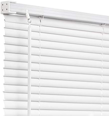 Changshade Cordless 1” Vinyl Horizontal Blind with Tilt Wand for Windows and Doors, Light Filtering Venetian Window Blind, 35 inches Wide, White BLD35WT64A