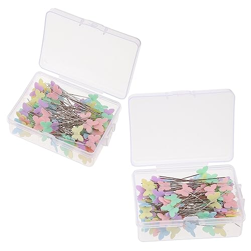 ERINGOGO Sewing Head Pin Set 200pcs Embroidery Straight Pin Dressmaker's Locating Pin for Quilting Carpet
