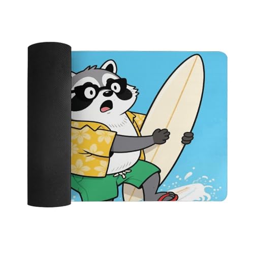 Desk Pad Protector 24x12 Inch Extended Funny Raccoon miniatura 3