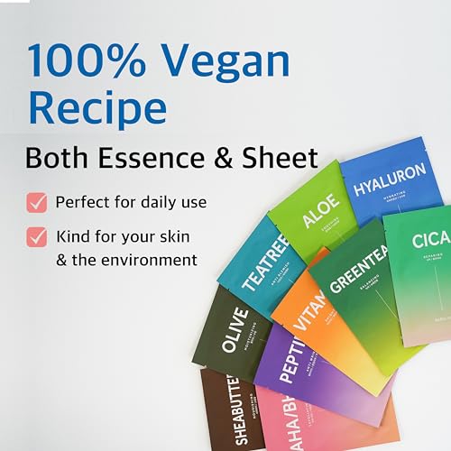 Barulab Premium The Clean Vegan Mask 10 Pack Hydrating Moisturizing Soothing Exfoliating Anti-Aging Illuminating Anti-Blemish Nourishing Facial Beauty Sheet Mask For All Skin Types Korean Skincare thumb #4