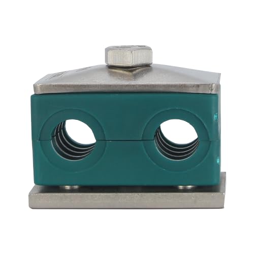 Tubeclo 13.5MM Twin Series Clamp, Polypropylene with Galv Plated Steel Hardware, Weld Mounting