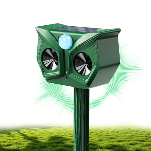 Repelente de gatos para jardines del Reino Unido, espantadores de gatos para jardines, disuasivos de gatos alimentados por USB y energía solar, ultrasónico con detección de movimiento, impermeable