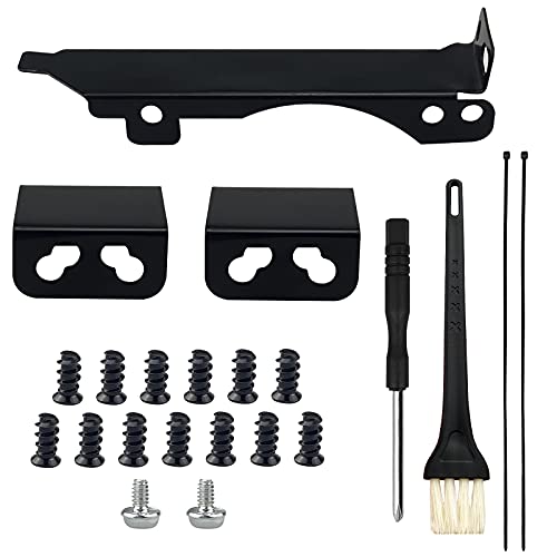 Lot de 22 supports de ventilateur PCI 8 cm 9 cm Support de radiateur d'ordinateur Outil de support avec brosse et tournevis pour carte vidéo graphique