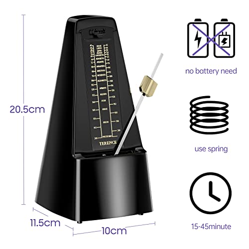 TERENCE Métronome Mécanique avec Minuterie et Tempo Précis Métronome en Métal Pour Guitare Piano Guitare Basse Tambour… - Les Beatles, Paul McCartney, John Lennon, RIngo Starr, George Harrison TERENCE Métronome Mécanique avec Minuterie et Tempo Précis Métronome en Métal Pour Guitare Piano Guitare Basse Tambour… – Image 4