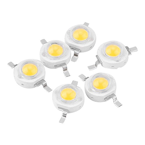 Bombilla LED Chip,1W 100 Unids Chips LED Granos de LED de Alta Potencia Chips de diodos emisores de luz SMD Componentes del emisor de luz para Accesorios de iluminación DIY(Blanco cálido 3000K)
