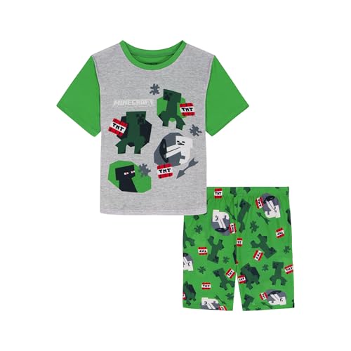 Minecraft Boys 2-Piece Loose-fit Matching Pajama Set Short-Sleeve Soft & Cute for Kids PAPERCRAFT 10
