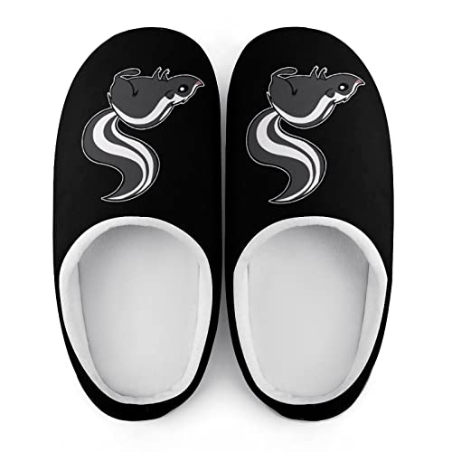 Naughty Skunk Men's Cotton Slippers Memory Foam Washable Non Skid House Shoes 6