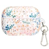 Kate Spade New York AirPods Pro etui ochronne z pierścieniem na klucze – wielokolorowe kwiatowe róże, kompatybilne z AirPods Pro 2. / 1. generacji