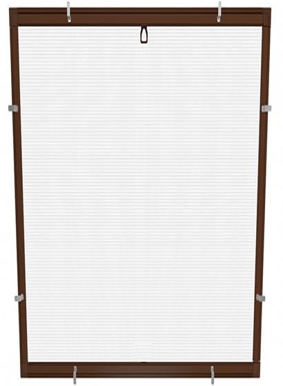 Zanzariera Fissa in Kit per Finestra Singola Anta, Profilo in Alluminio, Rete Grigia, 100x140 cm, Fai da Te (Marrone RAL 8017)