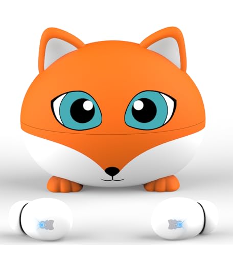 COOTIMOCK Kids Earbuds, Bluetooth 5.3 Wireless Earbuds with HiFi Stereo & Deep Bass, 30H Play Time Kids Headphones with Mic,Earphones for Girls Boys, IPX6, Touch Control, Fox