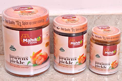 Image of MAHIKA FOODS Taste The Tangy Bliss of Prawn Pickle, Exquisite Coastal Flavors Handcrafted with Succulent Prawns & Aromatic Spices Ready to Eat, Non-Veg Pickle, 1000gm