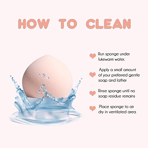 Dab&Glow Ultra Soft Wet Dry Marshmallow Makeup Sponge Set Latex Free Mochi Blender For Foundation Powder Cream Concealer Bronzer Blush Perfect Flawless Airbrush Finish, Pink, 4 Count (Pack Of 1) #TOP3