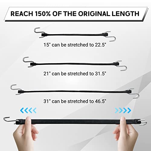 Roblock RUBBER STRIP 21" 21 Inch Rubber Tarp Straps With 150% Max Stretch, 100% Epdm Bungee Cords thumb #3