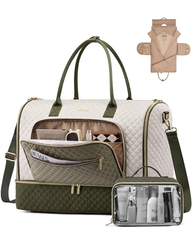 LOVEVOOK Convertible Travel Duffle Bag for Women Men Garment Bag for Travel Quilted Overnight Weekender Carry On Duffel Bags for Airplane Suit Bags for Trip Business