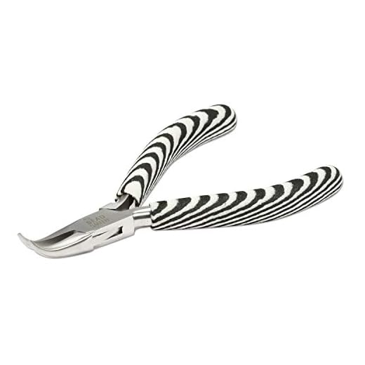 The Beadsmith Bent Chain Nose Pliers – Zebra Print Line – 6 inches (152mm) – Comfortable Handle with Double Leaf Springs – Jewelry Making Tool for Creating Bracelets, Earrings and Necklaces