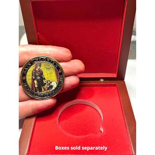 Aizics Mint St Florian Coin, Patron Saint of Firefighters, Firefighter Challenge Coin, Gift for Firefighter, Saint Florian Religious Coin Collectibles, Copper Plated 38mm x 2mm (St. Florian) - 7