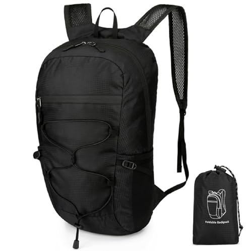 Lightweight Foldable Backpack 15L, Travel Hiking Camping Daypack for Men Women, Ultralight & Water-Resistant Small Backpack Pack for Outdoor Activities