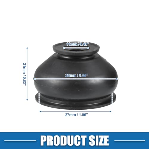 A ABSOPRO Universeller Kugelgelenkkopf Staubschutz für Auto-Federung Lenkungsteile Gummi Schwarz (Set aus 6 Stück)