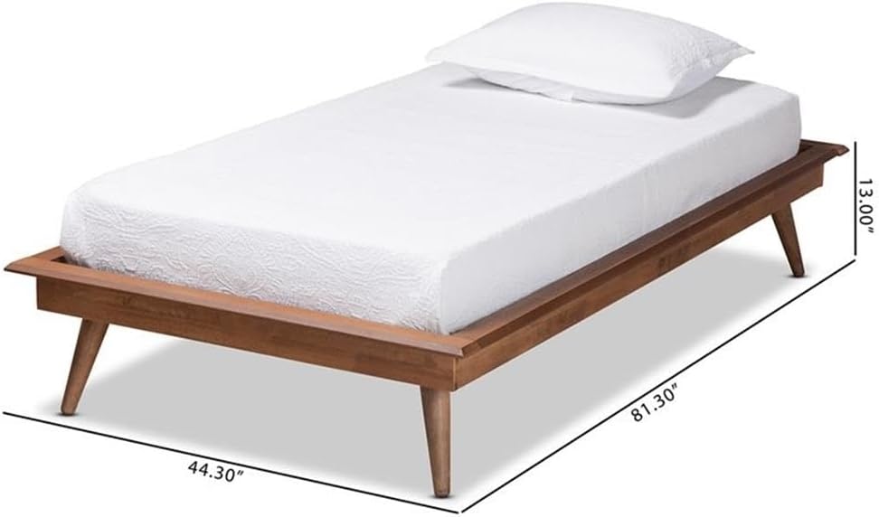 Baxton Studio Karine Walnut Brown Finished Wood Twin Size Platform Bed Frame