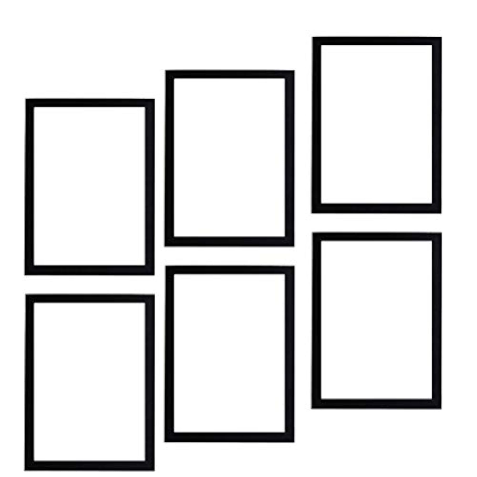 6pcs Simple Wooden Photo Frames for Wall Display
