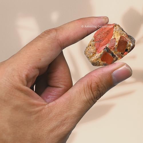Image of Amazing Gemstone 2 Pieces Spotted Jasper Raw Crystals and Healing Stones, Natural Rocks for Tumbling and DIY Raw Stones and Crystals