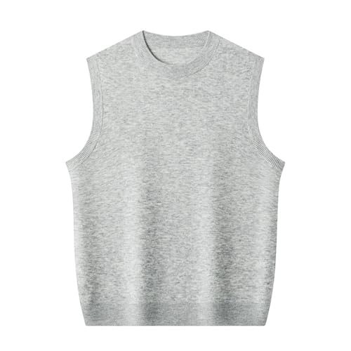Mnjyihy Men's Sweaters Vests Fall Crew Neck Sleeveless Business Casual Knit Pullovers Sweater Vest3