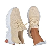 Womens Slip On Trainers Women Chunky Sneakers with Memory Foam Lightweight Non Tennis Shoes Waterproof Rain Boots for Flat Feet Plantar Fasciitis Fitness Outdoor Khaki