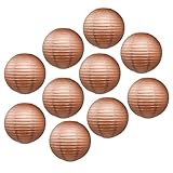 Mudra Crafts Brown Paper Lanterns Wedding Party Decorations - 12 in 10 Round Japanese Chinese Lanterns Decorative Hanging Ceiling Decorations Lamp Shade