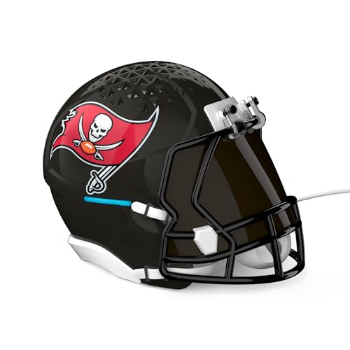 Image of NFL Echo Dot Bundle: Includes Echo Dot | Deep Sea Blue and Limited-Edition NFL Helmet Stand | Tampa Bay Buccaneers