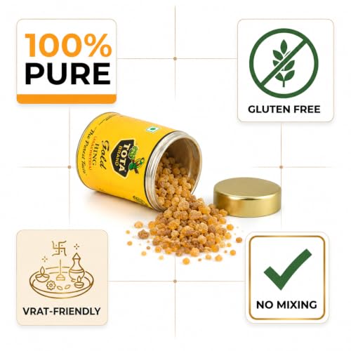 Image of Tota Gold 100% Pure Hing Crystals - Natural Gluten Free Heeng /Asafoetida (Nothing Else Mixed) - 50gm