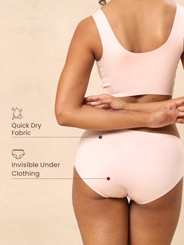 Image of Krvvy Breeze Hipster Underwear for Women | Seamless Mid Waist Panties with Super Stretchable Fabric | Odourless Ventilation | InvisiSoft Edges