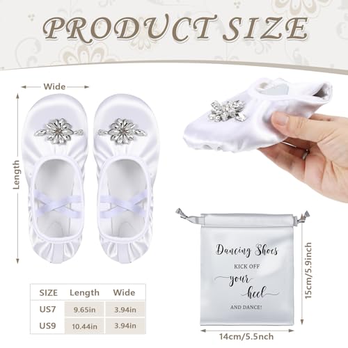 12 Pair Wedding Ballet Flats Foldable Dancing Shoes Bulk Satin Rhinestone Womens Ballerina Slippers for Bridesmaid2