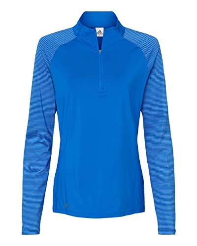 Jersey de rayas adidas azul mujer cremallera un cuarto talla L