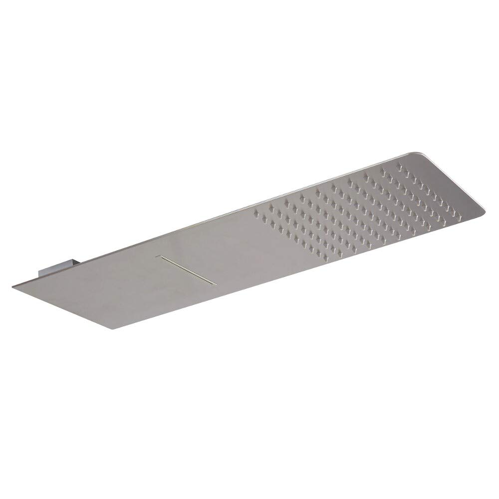 Milano Hunston 200Mm X 500Mm Fixed Waterblade Shower Head - Brushed Nickel