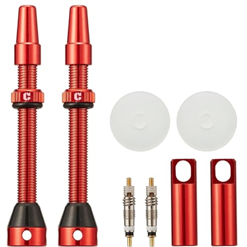 Image of Corki Cycles Tubeless Presta Valve Stem 40 44 55 60 80 100mm with 2PCS Valve Core and 2PCS Remover Tool (Black Red Gold Rainbow)